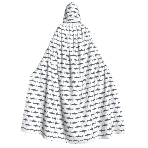 Unkhtt Kapuzenumhang mit Fisch- und Hai-Druck, für Herren, Damen, Teenager, Kinder, für Karneval, Kostümpartys, Halloween, Cosplay Unkhtt Kapuzenumhang mit Fisch- und Hai-Druck, für Herren, Damen, Teenager, Kinder, für Karneval, Kostümpartys, Halloween, Cosplay von Unkhtt