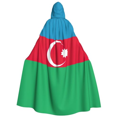 Unkhtt Kapuzenumhang mit Flagge von Aserbaidschan, für Herren, Damen, Teenager, Kinder, für Karneval, Kostümpartys, Halloween, Cosplay von Unkhtt