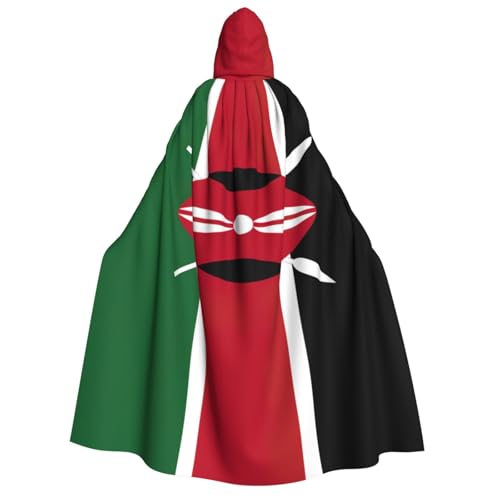 Unkhtt Kapuzenumhang mit Flagge von Kenia, für Herren, Damen, Teenager, Kinder, für Karneval, Kostümpartys, Halloween, Cosplay von Unkhtt