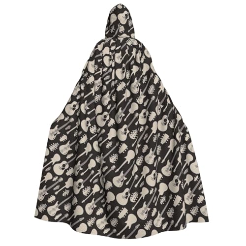 Unkhtt Kapuzenumhang mit Gitarrenmuster, für Herren, Damen, Teenager, Kinder, für Karneval, Kostümpartys, Halloween, Cosplay Unkhtt Kapuzenumhang mit Gitarrenmuster, für Herren, Damen, Teenager, Kinder, für Karneval, Kostümpartys, Halloween, Cosplay von Unkhtt