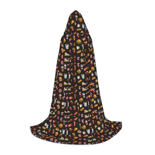 Unkhtt Kapuzenumhang mit Hühnerbein, Burger, Getränke, für Herren, Damen, Teenager, Kinder, für Karneval, Kostümpartys, Halloween, Cosplay Unkhtt Kapuzenumhang mit Hühnerbein, Burger, Getränke, für Herren, Damen, Teenager, Kinder, für Karneval, Kostümpartys, Halloween, Cosplay von Unkhtt