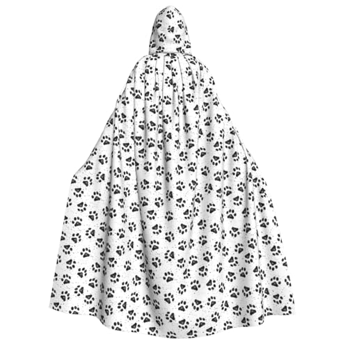 Unkhtt Kapuzenumhang mit Hundepfotenmuster, für Herren, Damen, Teenager, Kinder, für Karneval, Kostümpartys, Halloween, Cosplay von Unkhtt