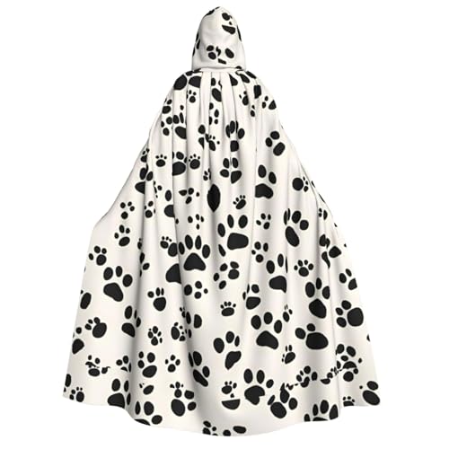 Unkhtt Kapuzenumhang mit Knochen- und Pfotenabdruck, für Herren, Damen, Teenager, Kinder, für Karneval, Kostümpartys, Halloween, Cosplay von Unkhtt