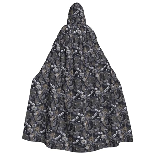 Unkhtt Kapuzenumhang mit Libellen-Motiv, für Herren, Damen, Teenager, Kinder, für Karneval, Kostümpartys, Halloween, Cosplay von Unkhtt