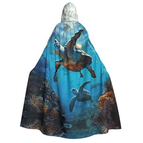 Unkhtt Kapuzenumhang mit Meeresschildkröten, für Herren, Damen, Teenager, Kinder, für Karneval, Kostümpartys, Halloween, Cosplay Unkhtt Kapuzenumhang mit Meeresschildkröten, für Herren, Damen, Teenager, Kinder, für Karneval, Kostümpartys, Halloween, Cosplay von Unkhtt