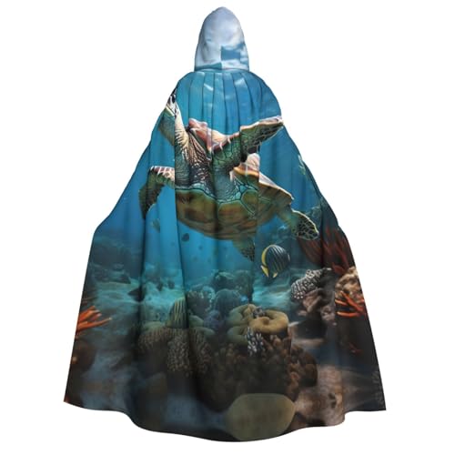 Unkhtt Kapuzenumhang mit Meeresschildkröten, für Herren, Damen, Teenager, Kinder, für Karneval, Kostümpartys, Halloween, Cosplay Unkhtt Kapuzenumhang mit Meeresschildkröten, für Herren, Damen, Teenager, Kinder, für Karneval, Kostümpartys, Halloween, Cosplay von Unkhtt