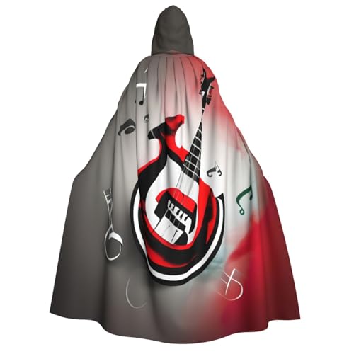 Unkhtt Kapuzenumhang mit Musik-Symbol-Druck, für Herren, Damen, Teenager, Kinder, für Karneval, Kostümpartys, Halloween, Cosplay von Unkhtt