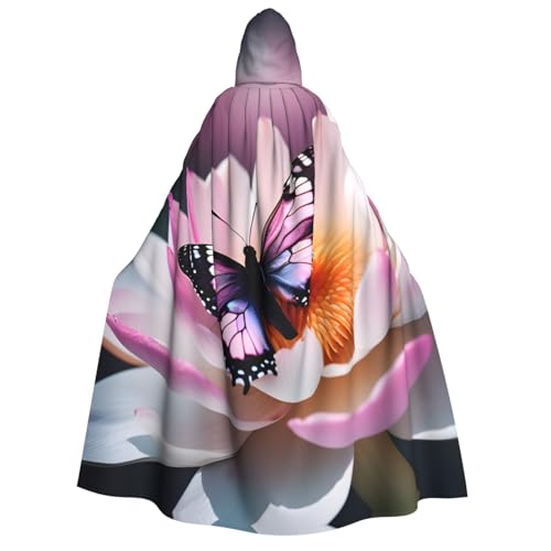 Unkhtt Kapuzenumhang mit Schmetterlings-Aufdruck, für Herren, Damen, Teenager, Kinder, für Karneval, Kostümpartys, Halloween, Cosplay von Unkhtt