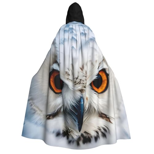 Unkhtt Kapuzenumhang mit Schneeeule und Augen, für Herren, Damen, Teenager, Kinder, für Karneval, Kostümpartys, Halloween, Cosplay von Unkhtt