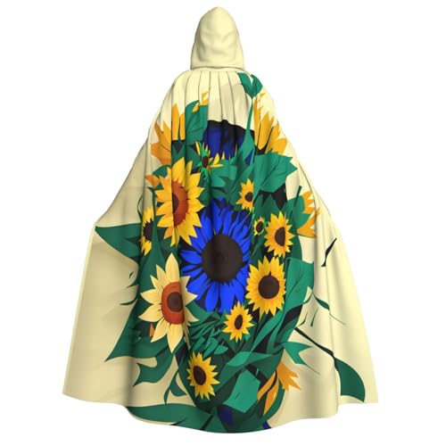 Unkhtt Kapuzenumhang mit Sonnenblumenmuster, für Herren, Damen, Teenager, Kinder, für Karneval, Kostümpartys, Halloween, Cosplay Unkhtt Kapuzenumhang mit Sonnenblumenmuster, für Herren, Damen, Teenager, Kinder, für Karneval, Kostümpartys, Halloween, Cosplay von Unkhtt