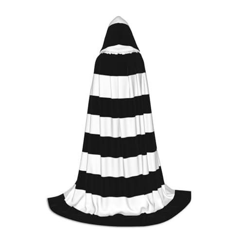 Unkhtt Kapuzenumhang mit Streifen, Schwarz / Weiß, für Herren, Damen, Teenager, Kinder, für Karneval, Kostümpartys, Halloween, Cosplay Unkhtt Kapuzenumhang mit Streifen, Schwarz / Weiß, für Herren, Damen, Teenager, Kinder, für Karneval, Kostümpartys, Halloween, Cosplay von Unkhtt