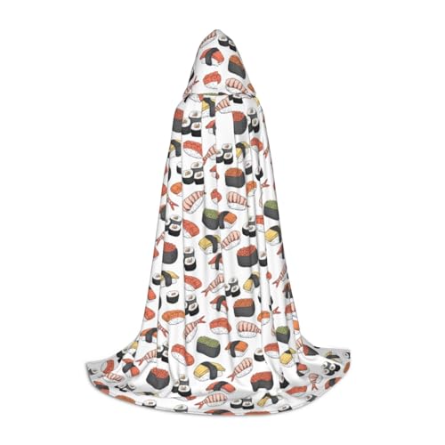 Unkhtt Kapuzenumhang mit Sushi-Druck, für Herren, Damen, Teenager, Kinder, für Karneval, Kostümpartys, Halloween, Cosplay Unkhtt Kapuzenumhang mit Sushi-Druck, für Herren, Damen, Teenager, Kinder, für Karneval, Kostümpartys, Halloween, Cosplay von Unkhtt