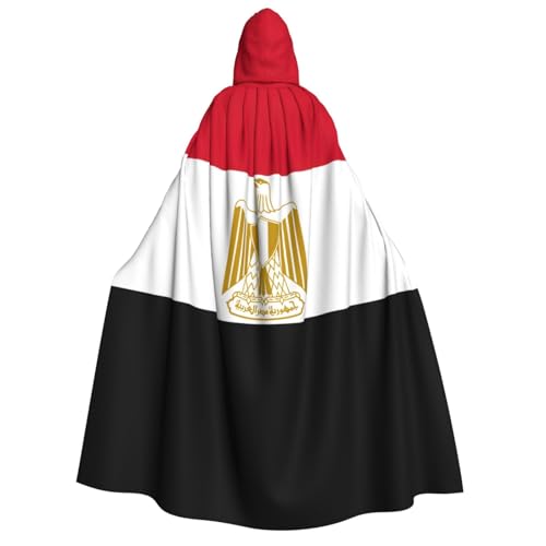 Unkhtt Kapuzenumhang mit ägyptischer Flagge, für Herren, Damen, Teenager, Kinder, für Karneval, Kostümpartys, Halloween, Cosplay von Unkhtt