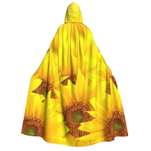 Unkhtt Kapuzenumhang mit gelbem Sonnenblumen-Druck, für Herren, Damen, Teenager, Kinder, für Karneval, Kostümpartys, Halloween, Cosplay von Unkhtt
