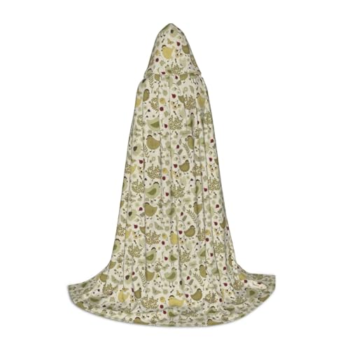 Unkhtt Kapuzenumhang mit gelben Blättern, Huhn-Druck, für Herren, Damen, Teenager, Kinder, für Karneval, Kostümpartys, Halloween, Cosplay Unkhtt Kapuzenumhang mit gelben Blättern, Huhn-Druck, für Herren, Damen, Teenager, Kinder, für Karneval, Kostümpartys, Halloween, Cosplay von Unkhtt