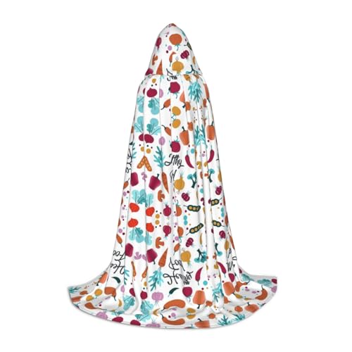 Unkhtt Kapuzenumhang mit gesundem Essen, für Herren, Damen, Teenager, Kinder, für Karneval, Kostümpartys, Halloween, Cosplay Unkhtt Kapuzenumhang mit gesundem Essen, für Herren, Damen, Teenager, Kinder, für Karneval, Kostümpartys, Halloween, Cosplay von Unkhtt