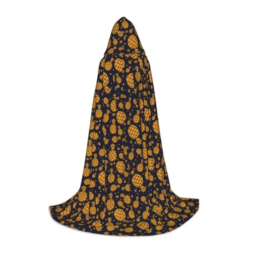 Unkhtt Kapuzenumhang mit goldenem Ananas-Druck, für Herren, Damen, Teenager, Kinder, für Karneval, Kostümpartys, Halloween, Cosplay Unkhtt Kapuzenumhang mit goldenem Ananas-Druck, für Herren, Damen, Teenager, Kinder, für Karneval, Kostümpartys, Halloween, Cosplay von Unkhtt