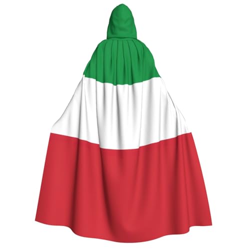 Unkhtt Kapuzenumhang mit italienischer Flagge, für Herren, Damen, Teenager, Kinder, für Karneval, Kostümpartys, Halloween, Cosplay von Unkhtt