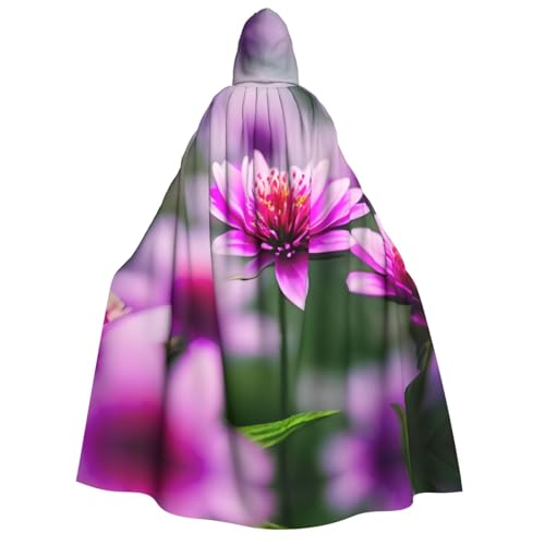 Unkhtt Kapuzenumhang mit rosa Blume, violetter Schmetterling, 1 Druck, für Herren, Damen, Teenager, Kinder, für Karneval, Kostümpartys, Halloween, Cosplay von Unkhtt