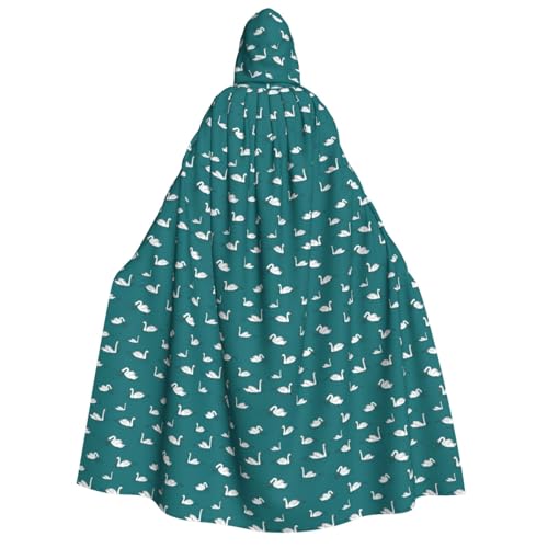 Unkhtt Kapuzenumhang mit süßem Schwanenaufdruck, für Herren, Damen, Teenager, Kinder, für Karneval, Kostümpartys, Halloween, Cosplay von Unkhtt