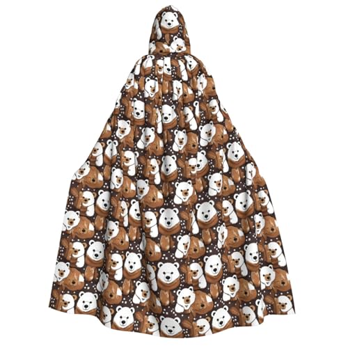 Unkhtt Kapuzenumhang mit weißem Bär, brauner Bär, für Herren, Damen, Teenager, Kinder, für Karneval, Kostümpartys, Halloween, Cosplay Unkhtt Kapuzenumhang mit weißem Bär, brauner Bär, für Herren, Damen, Teenager, Kinder, für Karneval, Kostümpartys, Halloween, Cosplay von Unkhtt