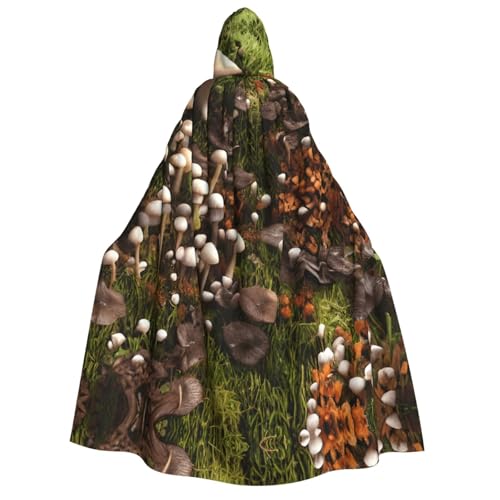 Unkhtt Kapuzenumhang mit wildem Pilz-Druck, für Herren, Damen, Teenager, Kinder, für Karneval, Kostümpartys, Halloween, Cosplay Unkhtt Kapuzenumhang mit wildem Pilz-Druck, für Herren, Damen, Teenager, Kinder, für Karneval, Kostümpartys, Halloween, Cosplay von Unkhtt
