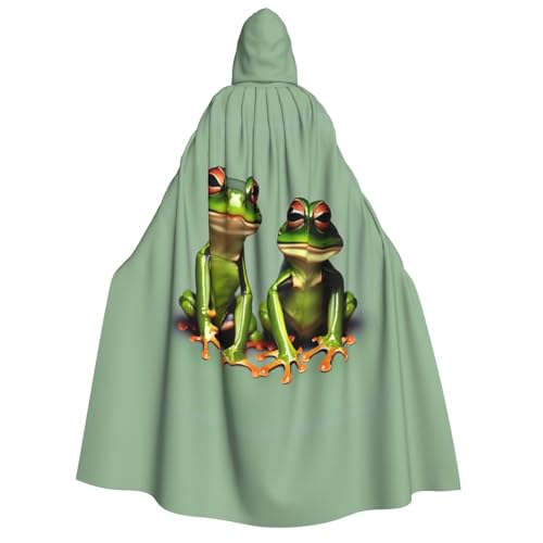 Unkhtt Lustiger grüner Frosch-Umhang mit Kapuze, für Herren, Damen, Teenager, Kinder, für Karneval, Kostümpartys, Halloween, Cosplay von Unkhtt