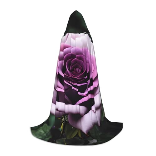 Unkhtt Schwarzer Umhang mit Rosen-Druck, für Herren, Damen, Teenager, Kinder, für Karneval, Kostümpartys, Halloween, Cosplay Unkhtt Schwarzer Umhang mit Rosen-Druck, für Herren, Damen, Teenager, Kinder, für Karneval, Kostümpartys, Halloween, Cosplay von Unkhtt