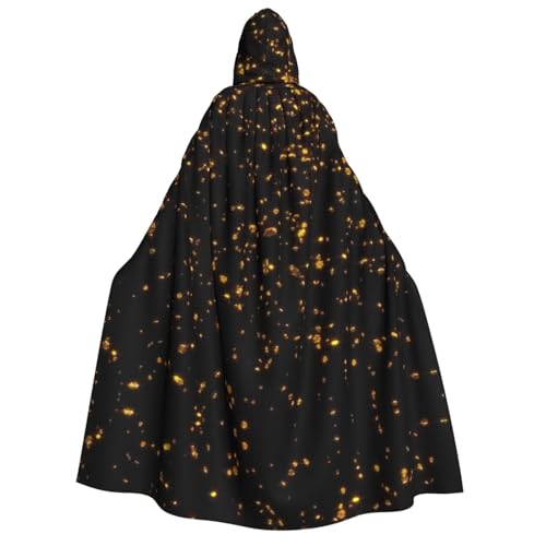 Unkhtt Schwarzer und goldener Tapetendruck, Kapuzenumhang, Herren, Damen, Teenager, Kinder, für Karneval, Kostümpartys, Halloween, Cosplay von Unkhtt