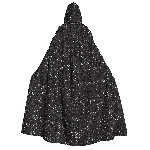 Unkhtt Sternenhimmel-Umhang mit Sternbild und Kapuze, für Herren, Damen, Teenager, Kinder, für Karneval, Kostümpartys, Halloween, Cosplay von Unkhtt