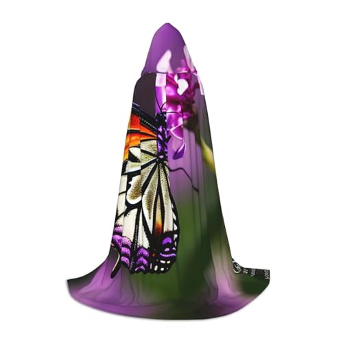 Unkhtt Umhang mit Kapuze, Schmetterlings-Aufdruck, für Herren, Damen, Teenager, Kinder, für Karneval, Kostümpartys, Halloween, Cosplay Unkhtt Umhang mit Kapuze, Schmetterlings-Aufdruck, für Herren, Damen, Teenager, Kinder, für Karneval, Kostümpartys, Halloween, Cosplay von Unkhtt