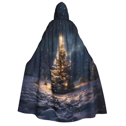 Unkhtt Umhang mit Kapuze, Weihnachtsbaum, Schnee, für Herren, Damen, Teenager, Kinder, für Karneval, Kostümpartys, Halloween, Cosplay Unkhtt Umhang mit Kapuze, Weihnachtsbaum, Schnee, für Herren, Damen, Teenager, Kinder, für Karneval, Kostümpartys, Halloween, Cosplay von Unkhtt