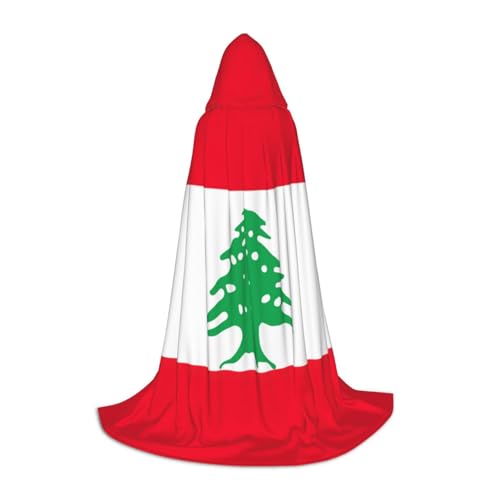 Unkhtt Umhang mit Libanon-Flagge und Kapuze, für Herren, Damen, Teenager, Kinder, für Karneval, Kostümpartys, Halloween, Cosplay von Unkhtt