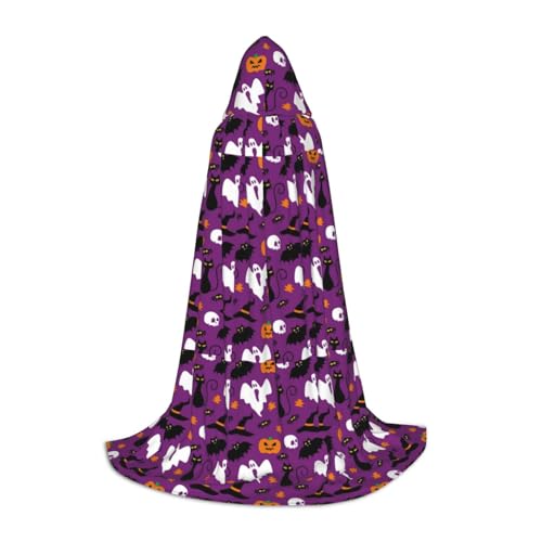 Unkhtt Violetter Halloween-Horror-Aufdruck, Kapuzenumhang, Herren, Damen, Teenager, Kinder, für Karneval, Kostümpartys, Halloween, Cosplay Unkhtt Violetter Halloween-Horror-Aufdruck, Kapuzenumhang, Herren, Damen, Teenager, Kinder, für Karneval, Kostümpartys, Halloween, Cosplay von Unkhtt