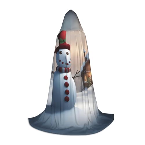 Unkhtt Weihnachts-Schneemann-Umhang mit 3 Drucken, für Herren, Damen, Teenager, Kinder, für Karneval, Kostümpartys, Halloween, Cosplay Unkhtt Weihnachts-Schneemann-Umhang mit 3 Drucken, für Herren, Damen, Teenager, Kinder, für Karneval, Kostümpartys, Halloween, Cosplay von Unkhtt