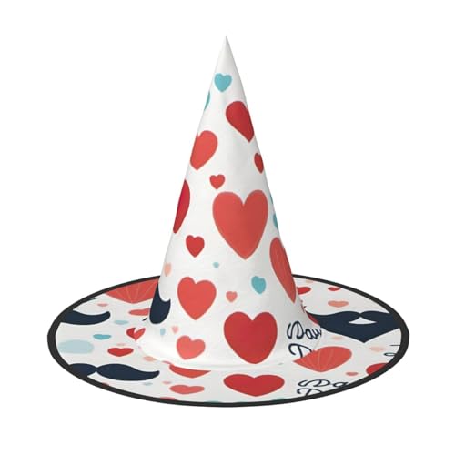 Vatertag Love Dad Print Halloween Hexenhut Unisex für Partys Weihnachten Partys Karneval und Cosplay von Unkhtt