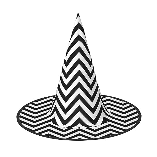 Zick-Zack Streifen Druck Halloween Hexenhut Unisex für Partys Weihnachten Party Karneval und Cosplay von Unkhtt