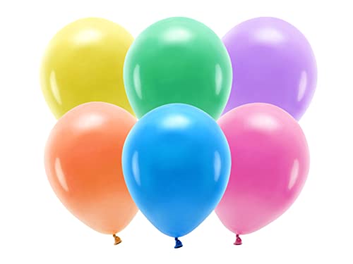 10 Stück umweltfreundliche Latex-Luftballons, 30 cm, gemischte Farben von PartyDeco
