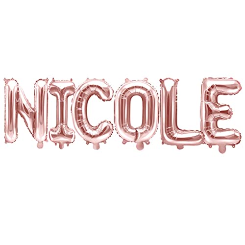 Ballon Foil Mylar Pink Gold Geschrieben Nome Nicole 35 CM von Unknow