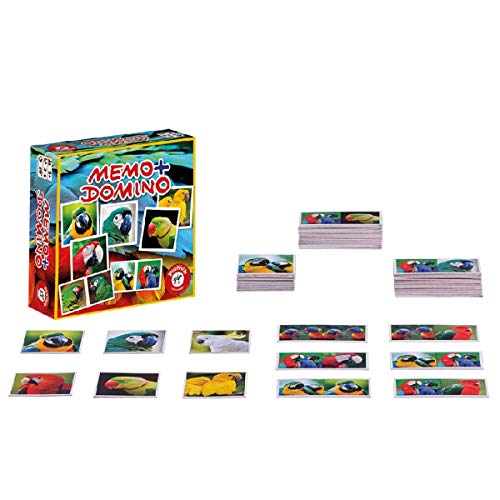 Piatnik 6593 - Kompaktspiel Memo Domino - Papageien von Piatnik