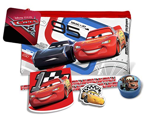 Pixar Cars 3 Schreibwaren-Set: Tasche mit 2 Bleistiften, Spitzer, Radiergummi und Notizblock, rot Pixar Cars 3 Schreibwaren-Set: Tasche mit 2 Bleistiften, Spitzer, Radiergummi und Notizblock, rot von Unknown