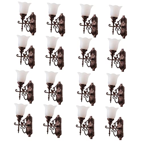 Unomor 16 STK Mikro-Landschaftsornamentlicht Puppenhaus-Miniaturlampe viktorianische puppenhausmöbel LED-Wandleuchte geführte Laternen Mini-Gartenlampe Mini-Lichter altmodisch Lampen Moos von Unomor