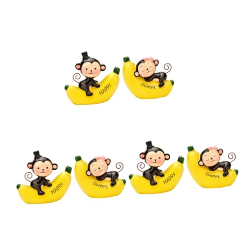 Unomor 3 Sätze bürodeko büro dekoration toy pflanzendeko Autoverkleidung Kuchen Topper Autoharzverzierung Bananen- -Dekoration Computertisch Anzeige Kopfbedeckung schmücken Geschenk von Unomor