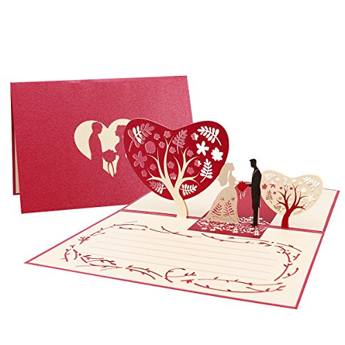 Unomor Hochzeitskarten 3D Glückwunschkarte Hochzeit Pop Up mit Umschlag für die Hochzeit Glückwünsche Einladung Unomor Hochzeitskarten 3D Glückwunschkarte Hochzeit Pop Up mit Umschlag für die Hochzeit Glückwünsche Einladung von Unomor