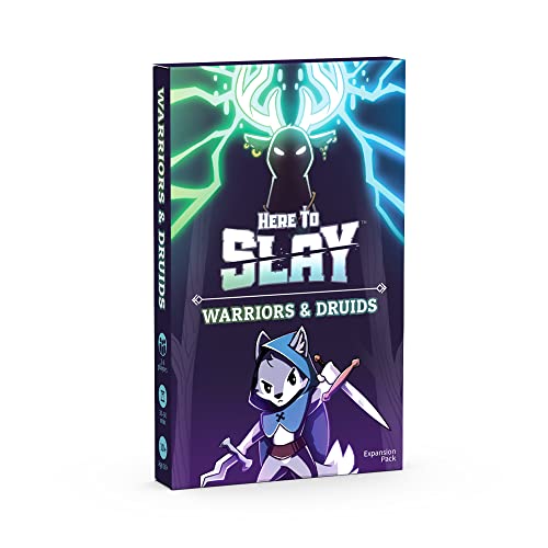 Unstable Games - Here to Slay: Warriors & Druids Expansion Pack - Strategic role playing card game for kids, teens, & adults - 2-6 players, Ages 10+ - Brutal and adorable - Great for family game night von Unstable Games