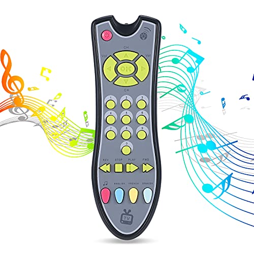 Uokoki Baby Spielzeug Musik TV Fernbedienung Frühe pädagogische Spielzeug Kinder Elektrische Steuerung Lernen Maschine Spielzeug Geschenk (Grau) von Uokoki