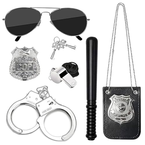 Polizei Kostüm Kinder, Polizei Kostüm Zubehör, Polizei Kostüm Polizist Handschellen Sonnenbrille Polizeipfeife Polizei Marke Polizeiknüppel Party Kostüm Dress Up Polizei Kostüm Kinder, Polizei Kostüm Zubehör, Polizei Kostüm Polizist Handschellen Sonnenbrille Polizeipfeife Polizei Marke Polizeiknüppel Party Kostüm Dress Up von Uoliui