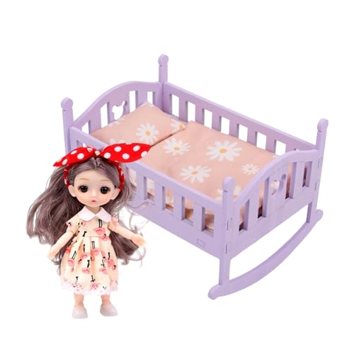 Baby Puppenwiege - Holz Rollenspiel Spielzeug - Puppenwiege Für Mädchen Kinder - Für Kinder Kleinkinder Rollenspiel Zuhause Kinderzimmer Indoor Spielzimmer Vorschule Kindergarten Geburtstag Baby Puppenwiege - Holz Rollenspiel Spielzeug - Puppenwiege Für Mädchen Kinder - Für Kinder Kleinkinder Rollenspiel Zuhause Kinderzimmer Indoor Spielzimmer Vorschule Kindergarten Geburtstag von Uonguon