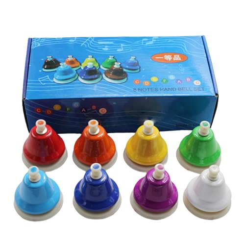 Diatonic Hand Bells, Educational Hand Bell, Colorful 8 Notes Table Bells, Musical Learning Instrument, Fun Teaching Toy for Kids and Toddler, 3.15x3.15 Inch Diatonic Hand Bells, Educational Hand Bell, Colorful 8 Notes Table Bells, Musical Learning Instrument, Fun Teaching Toy for Kids and Toddler, 3.15x3.15 Inch von Uonguon