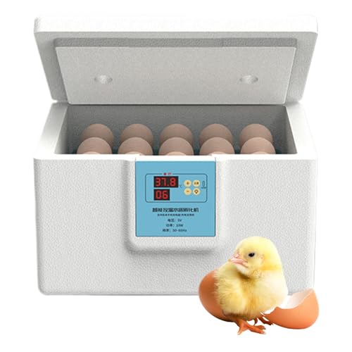 Eierbrutator, Haushaltswachtelbrutschrank, 26 x 17 x 18,5 cm, halbautomatische thermostatische Inkubationsmaschine für Wissenschaft, Klassenzimmer, Bauernhof, Labor, Tauben und Enteneier von Uonguon